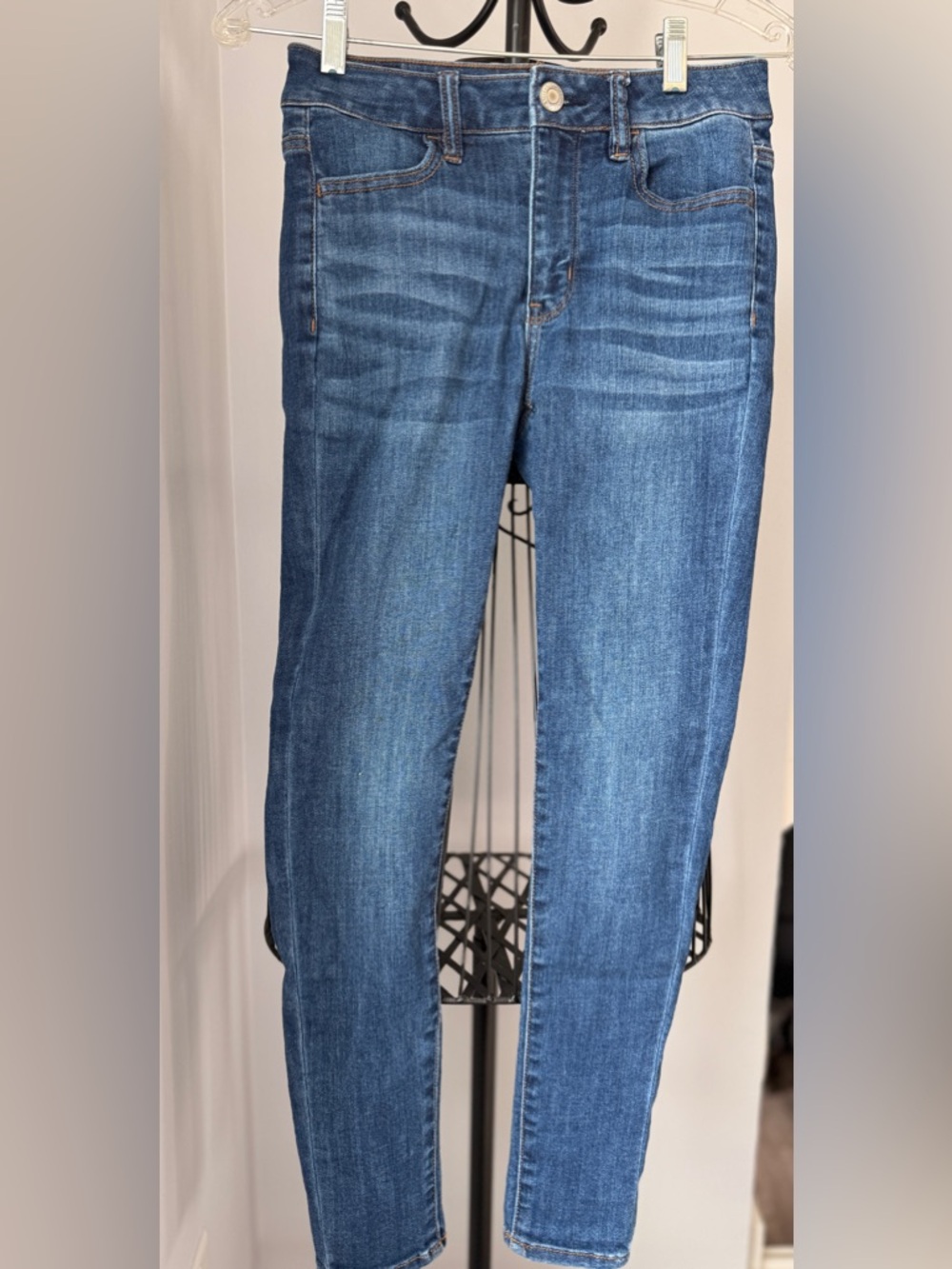 American Eagle Outfitters Women's Dark Blue Skinny Jeans